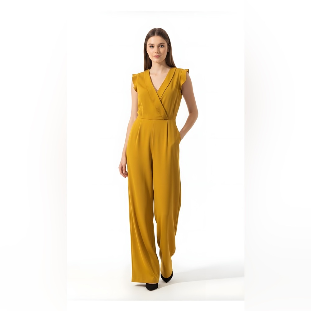 0101 Elegant Mustard Sleeveless Jumpsuit